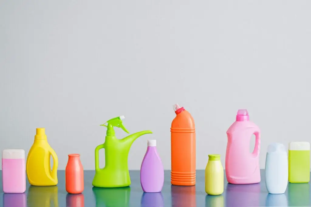 composition of detergents on table